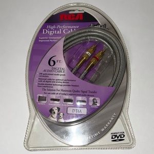 New RCA 6 ft. High-Performance 24K Gold-Plated Digital Audio TV Cable, DT6A